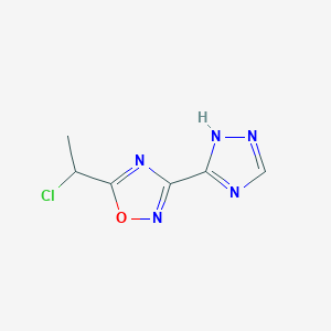 molecular formula C6H6ClN5O B1373519 5-(1-chloroethyl)-3-(4H-1,2,4-triazol-3-yl)-1,2,4-oxadiazole CAS No. 1038358-79-0