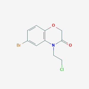 molecular formula C10H9BrClNO2 B1373525 6-bromo-4-(2-chloroethyl)-3,4-dihydro-2H-1,4-benzoxazin-3-one CAS No. 1094298-71-1