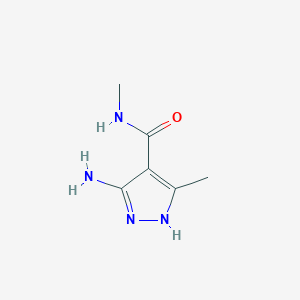 molecular formula C6H10N4O B1373527 3-amino-N,5-dimethyl-1H-pyrazole-4-carboxamide CAS No. 1232838-10-6
