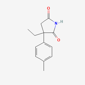 molecular formula C13H15NO2 B1373528 3-エチル-3-(4-メチルフェニル)ピロリジン-2,5-ジオン CAS No. 1152584-11-6