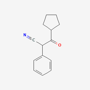 molecular formula C14H15NO B1373531 3-Cyclopentyl-3-oxo-2-phenylpropanenitrile CAS No. 1094230-17-7