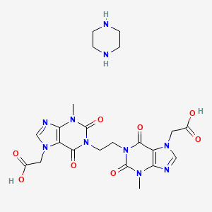 2-[1-[2-[7-(Carboxymethyl)-3-methyl-2,6-dioxopurin-1-yl]ethyl]-3-methyl-2,6-dioxopurin-7-yl]acetic acid;piperazine