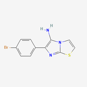 molecular formula C11H8BrN3S B1373537 6-(4-溴苯基)咪唑并[2,1-b][1,3]噻唑-5-胺 CAS No. 92545-85-2