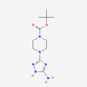 molecular formula C11H20N6O2 B1373540 tert-butyl 4-(5-amino-1H-1,2,4-triazol-3-yl)piperazine-1-carboxylate CAS No. 1263286-45-8