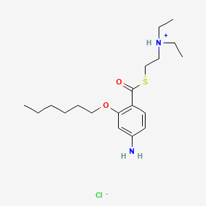 4-Amino-2-(hexyloxy)thiobenzoic acid S-(2-(diethylamino)ethyl) ester hydrochloride