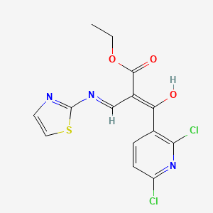 ethyl (Z)-3-(2,6-dichloropyridin-3-yl)-3-hydroxy-2-[(E)-1,3-thiazol-2-yliminomethyl]prop-2-enoate