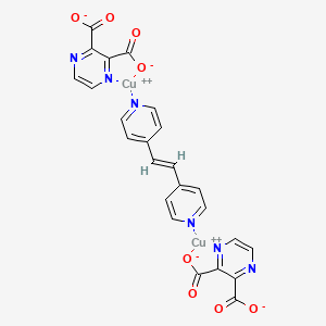 molecular formula C24H14Cu2N6O8 B13735707 dicopper;pyrazine-2,3-dicarboxylate;4-[(E)-2-pyridin-4-ylethenyl]pyridine 