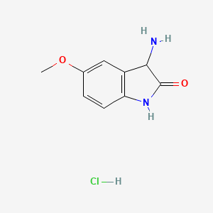 molecular formula C9H11ClN2O2 B1373582 3-Amino-5-methoxy-1,3-dihydro-2H-indol-2-one hydrochloride CAS No. 1268971-48-7