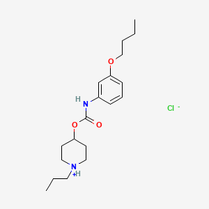 Carbamic acid, (3-butoxyphenyl)-, 1-propyl-4-piperidinyl ester, monohydrochloride