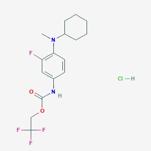 molecular formula C16H21ClF4N2O2 B1373591 2,2,2-trifluoroethyl N-{4-[cyclohexyl(methyl)amino]-3-fluorophenyl}carbamate hydrochloride CAS No. 1315366-48-3