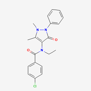 4-chloro-N-(1,5-dimethyl-3-oxo-2-phenylpyrazol-4-yl)-N-ethylbenzamide