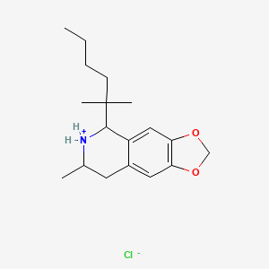 1,3-Dioxolo(4,5-g)isoquinoline, 5,6,7,8-tetrahydro-5-(1,1-dimethylpentyl)-7-methyl-, hydrochloride