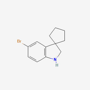 molecular formula C12H14BrN B1373595 5'-Bromospiro[cyclopentane-1,3'-indoline] CAS No. 1160247-93-7