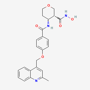 molecular formula C24H25N3O5 B13735975 (3R,4R)-rel-Tetrahydro-N-hydroxy-4-[[4-[(2-methyl-4-quinolinyl)methoxy]benzoyl]amino]-2H-pyran-3-carboxamide 