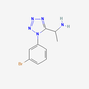 molecular formula C9H10BrN5 B1373599 1-[1-(3-bromophenyl)-1H-1,2,3,4-tetrazol-5-yl]ethan-1-amine CAS No. 1266823-65-7