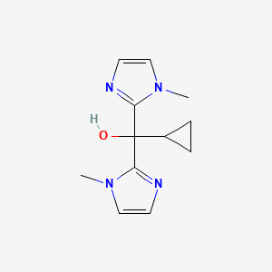 molecular formula C12H16N4O B1373603 环丙基双(1-甲基-1H-咪唑-2-基)甲醇 CAS No. 1315365-80-0