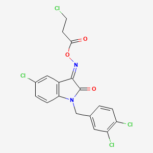 5-Chloro-1-[(3,4-dichlorophenyl)methyl]-1H-indole-2,3-dione 3-[o-(3-chloro-1-oxopropyl)oxime]