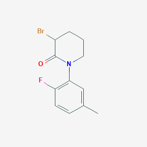 molecular formula C12H13BrFNO B1373605 3-Bromo-1-(2-fluoro-5-methylphenyl)piperidin-2-one CAS No. 1315368-07-0