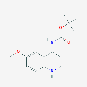 molecular formula C15H22N2O3 B1373606 tert-butyl N-(6-methoxy-1,2,3,4-tetrahydroquinolin-4-yl)carbamate CAS No. 1315367-45-3