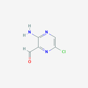 molecular formula C5H4ClN3O B1373633 3-氨基-6-氯吡嗪-2-甲醛 CAS No. 89284-26-4