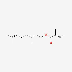 2-Butenoic acid, 2-methyl-, 3,7-dimethyl-6-octenyl ester, (2E)-