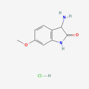 molecular formula C9H11ClN2O2 B1373643 3-Amino-6-methoxyindolin-2-one hydrochloride CAS No. 1268957-08-9