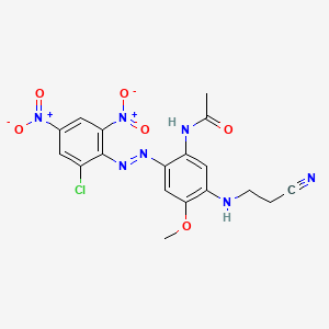 molecular formula C18H16ClN7O6 B13736478 N-[2-[(2-Chloro-4,6-dinitrophenyl)azo]-5-[(2-cyanoethyl)amino]-4-methoxyphenyl]acetamide CAS No. 37984-46-6