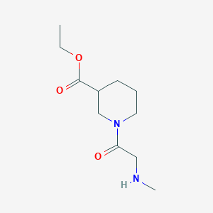 molecular formula C11H20N2O3 B1373663 Ethyl 1-[2-(methylamino)acetyl]piperidine-3-carboxylate CAS No. 1184038-48-9