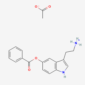 molecular formula C19H20N2O4 B13736632 3-(2-Aminoethyl)indol-5-ol benzoate monoacetate CAS No. 18518-64-4