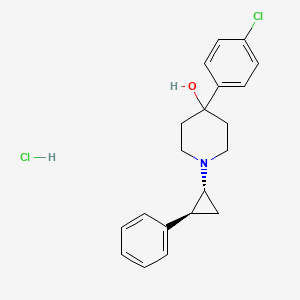 molecular formula C20H23Cl2NO B13736645 4-Piperidinol, 4-(p-chlorophenyl)-1-(2-phenylcyclopropyl)-(E)- CAS No. 102071-49-8