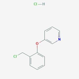 molecular formula C12H11Cl2NO B1373665 3-[2-(Chloromethyl)phenoxy]pyridine hydrochloride CAS No. 1221726-09-5