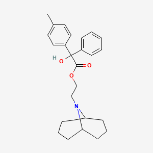 molecular formula C25H31NO3 B13736668 9-(2-Hydroxyethyl)-9-azabicyclo(3.3.1)nonane p-methylbenzilate CAS No. 1927-09-9