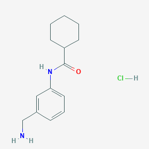 molecular formula C14H21ClN2O B1373667 N-[3-(aminomethyl)phenyl]cyclohexanecarboxamide hydrochloride CAS No. 1221722-14-0