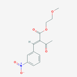 molecular formula C14H15NO6 B137367 2-甲氧基乙基 2-(3-硝基亚苄基)-3-氧代丁酸酯 CAS No. 39562-22-6