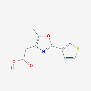 molecular formula C10H9NO3S B1373670 2-[5-Methyl-2-(thiophen-3-yl)-1,3-oxazol-4-yl]acetic acid CAS No. 1240529-53-6