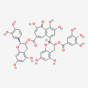 [(2R,3R)-2-(3,4-dihydroxyphenyl)-5,7-dihydroxy-3,4-dihydro-2H-chromen-3-yl] 1-[(2R,3R)-5,7-dihydroxy-3-(3,4,5-trihydroxybenzoyl)oxy-3,4-dihydro-2H-chromen-2-yl]-3,4,6-trihydroxy-5-oxobenzo[7]annulene-8-carboxylate