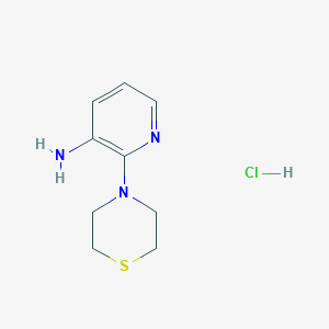 molecular formula C9H14ClN3S B1373679 2-(Thiomorpholin-4-yl)pyridin-3-amine hydrochloride CAS No. 1221723-36-9