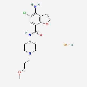 4-amino-5-chloro-N-[1-(3-methoxypropyl)piperidin-4-yl]-2,3-dihydro-1-benzofuran-7-carboxamide;hydrobromide