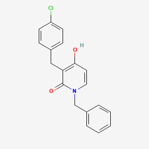 molecular formula C19H16ClNO2 B1373685 1-benzyl-3-(4-chlorobenzyl)-4-hydroxy-2(1H)-pyridinone CAS No. 477846-41-6