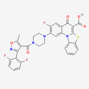 2-[4-[[3-(2,6-difluorophenyl)-5-methyl-4-isoxazolyl]carbonyl]-1-piperazinyl]-3-fluoro-5-oxo-5H-benzothiazolo[3,2-a]quinoline-6-carboxylic acid