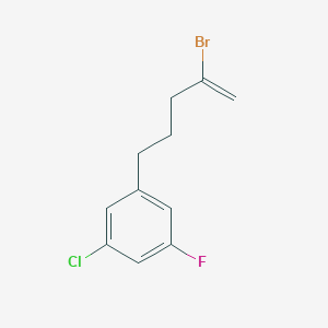 molecular formula C11H11BrClF B1373688 2-Bromo-5-(3-chloro-5-fluorophenyl)-1-pentene CAS No. 1143461-50-0