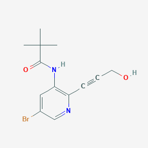 molecular formula C13H15BrN2O2 B1373692 N-(5-溴-2-(3-羟基-1-丙炔-1-基)吡啶-3-基)新戊酰胺 CAS No. 1228666-45-2
