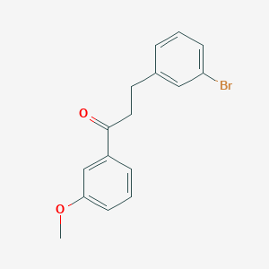molecular formula C16H15BrO2 B1373697 3-(3-溴苯基)-1-(3-甲氧基苯基)丙酮 CAS No. 898782-03-1