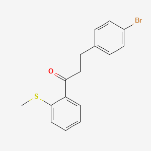 molecular formula C16H15BrOS B1373698 3-(4-溴苯基)-2'-硫甲基丙酮 CAS No. 898761-19-8