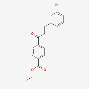 molecular formula C18H17BrO3 B1373706 3-(3-溴苯基)-4'-甲氧基羰基丙基苯甲酮 CAS No. 898782-24-6