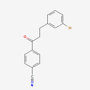 molecular formula C16H12BrNO B1373711 3-(3-溴苯基)-4'-氰基丙酮 CAS No. 898782-15-5