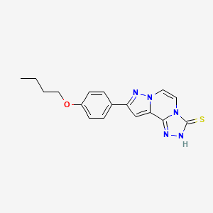 molecular formula C17H17N5OS B1373715 9-(4-丁氧基苯基)吡唑并[1,5-a][1,2,4]三唑并[3,4-c]吡嗪-3(2H)-硫酮 CAS No. 1031619-27-8