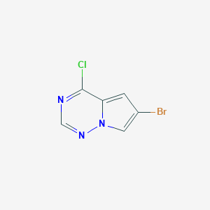 molecular formula C6H3BrClN3 B1373716 6-溴-4-氯吡咯并[2,1-f][1,2,4]三嗪 CAS No. 916420-30-9