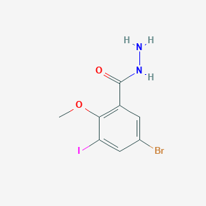 molecular formula C8H8BrIN2O2 B1373726 5-Bromo-3-iodo-2-methoxybenzenecarbohydrazide CAS No. 1221792-97-7