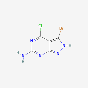 molecular formula C5H3BrClN5 B1373734 3-Bromo-4-chloro-1H-pyrazolo[3,4-d]pyrimidin-6-amine CAS No. 1003298-79-0